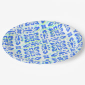 旧式の青および白い中国パターン ペーパープレート (アングル)