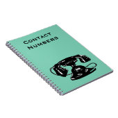 旧式の黒いダイヤル式電話 ノートブック (右側)