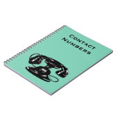 旧式の黒いダイヤル式電話 ノートブック (左側)