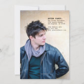 旧式タイプライターの卒業発表 案内状 (裏面)