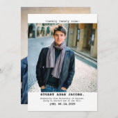 旧式タイプライターの卒業発表 案内状 (正面/裏面)