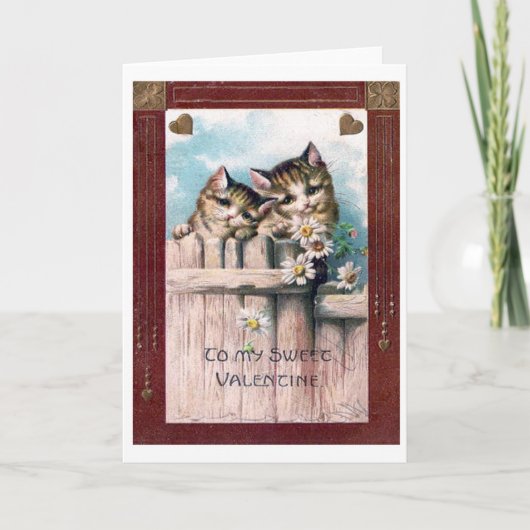 旧式ヴィンテージのバレンタインデーの郵便はがき シーズンカード (正面)