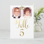 旧式写真 ウェディング テーブル ナンバー カード (スタンド正面)