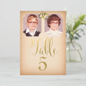 旧式写真 ウェディング テーブル ナンバー カード (スタンド正面)