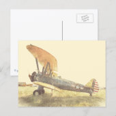 旧式戦闘機複葉機 飛行機 ポストカード (正面/裏面)