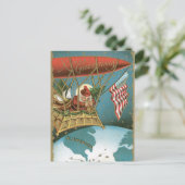 旧式X-Masの挨拶のアメリカ人サンタ シーズンポストカード (スタンド正面)