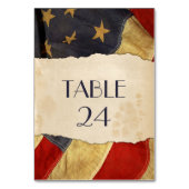 旧愛国的ヴィンテージ国旗の軍隊結婚の テーブルナンバー (裏面)