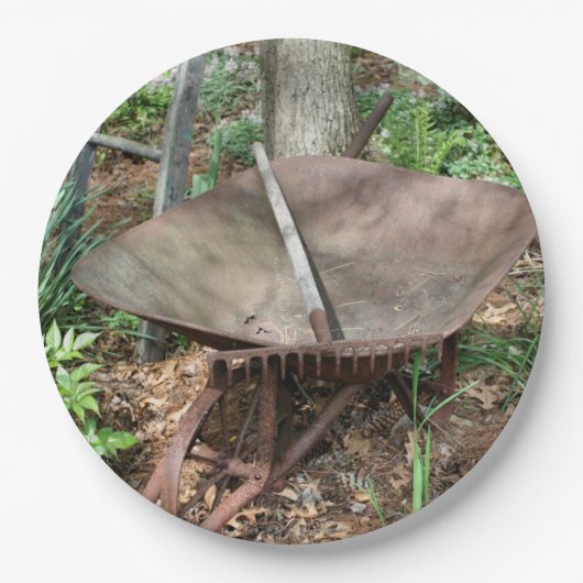 旧手押し花園をテーマにしたパーティー ペーパープレート (正面)