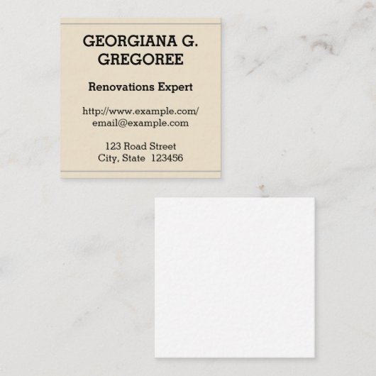 旧改装ファッションド専門家名刺 スクエア名刺 (正面/裏面)