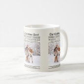 旧新聞スタイルクリスマスグリーティングカード コーヒーマグカップ (正面右)