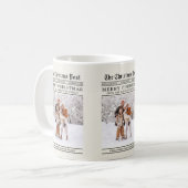 旧新聞スタイルクリスマスグリーティングカード コーヒーマグカップ (正面左)