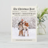 旧新聞スタイルクリスマスグリーティングカード シーズンカード (スタンド正面)