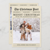 旧新聞スタイルクリスマスグリーティングカード シーズンカード (正面/裏面)