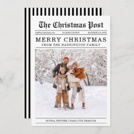 旧新聞スタイルクリスマスグリーティングカード シーズンカード