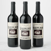 旧新聞ベビーが妊娠発表を明らかにする ワインラベル (ボトル)