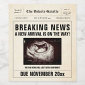 旧新聞ベビーが妊娠発表を明らかにする ワインラベル (シングルラベル)