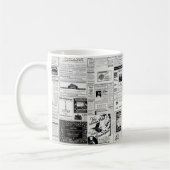 旧新聞ヴィンテージレトロ広告 コーヒーマグカップ (左)