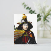 旧日本武士ヴィンテージ戦士侍 ポストカード (スタンド正面)