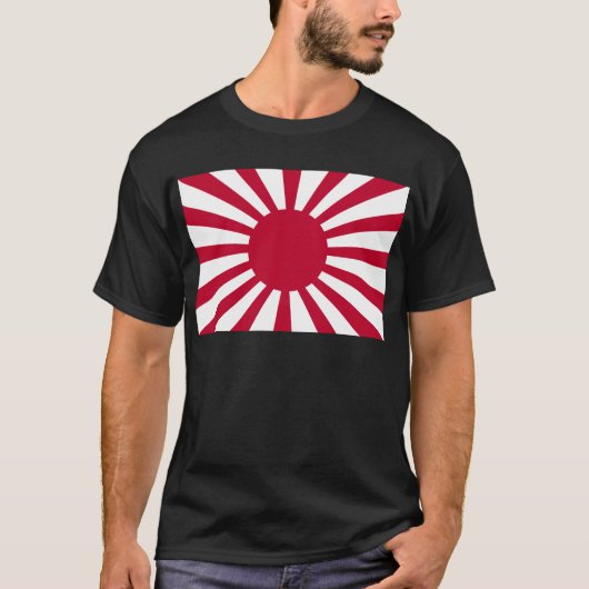 旧日本軍の朝日戦争の旗 Tシャツ (正面)
