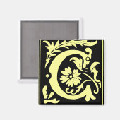 旧書道レターCスクエア冷蔵庫用マグネット マグネット (正面/裏面)