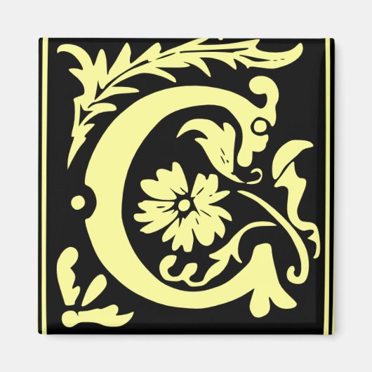 旧書道レターCスクエア冷蔵庫用マグネット マグネット (正面)