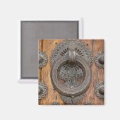 旧木戸の金属ノッカー マグネット (正面/裏面)