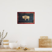 旧木材消光国旗 ポスター (キッチン)