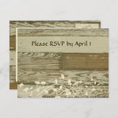 旧木材RSVP金ゴールド濃淡 インビテーションポストカード (正面/裏面)