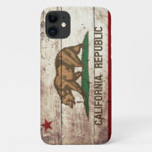 旧木目のカリフォルニア州旗 Case-Mate iPhoneケース (裏面)