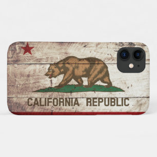 旧木目のカリフォルニア州旗 iPhone 11 ケース