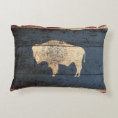 旧木目のワイオミング州旗 アクセントクッション (裏面)