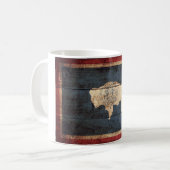 旧木目のワイオミング州旗 コーヒーマグカップ (正面左)