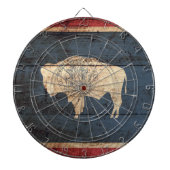 旧木目のワイオミング州旗 ダーツボード (正面)