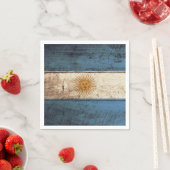 旧木目アルゼンチン国旗 スタンダードカクテルナプキン (インサイチュ)