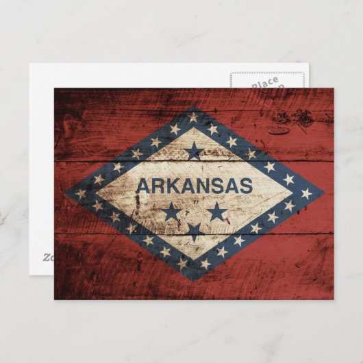 旧木目アーカンソー州旗 ポストカード (正面/裏面)