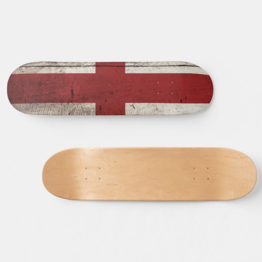 旧木目イギリス国旗 スケートボード (横)