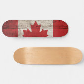 旧木目カナダ国旗 スケートボード (横)