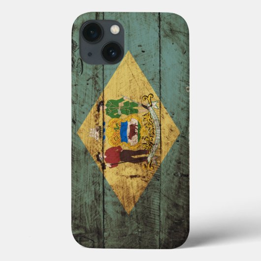 旧木目デラウェア州旗 Case-Mate iPhoneケース (裏面)