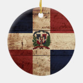旧木目ドミニカ共和国国旗 セラミックオーナメント (裏面)