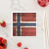 旧木目ノルウェー国旗 スタンダードカクテルナプキン (インサイチュ)