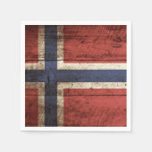 旧木目ノルウェー国旗 スタンダードカクテルナプキン (正面)