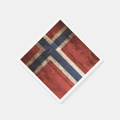 旧木目ノルウェー国旗 スタンダードカクテルナプキン (角)