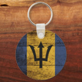 旧木目バルバドス国旗 キーホルダー (正面)