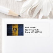 旧木目バルバドス国旗 ラベル (インサイチュ)