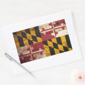 旧木目メリーランド州旗 長方形シール (封筒)