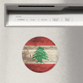 旧木目レバノン国旗 マグネット (インサイチュ (食洗機))