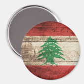 旧木目レバノン国旗 マグネット (正面/裏面)