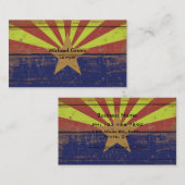 旧木製アリゾナ州旗 名刺 (正面/裏面)