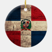 旧木製ドミニカ共和国国旗 セラミックオーナメント (裏面)