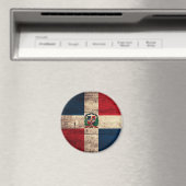 旧木製ドミニカ共和国国旗 マグネット (インサイチュ (食洗機))